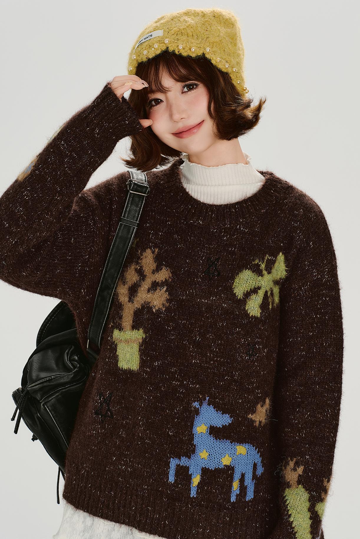 レトロアニマルセーター