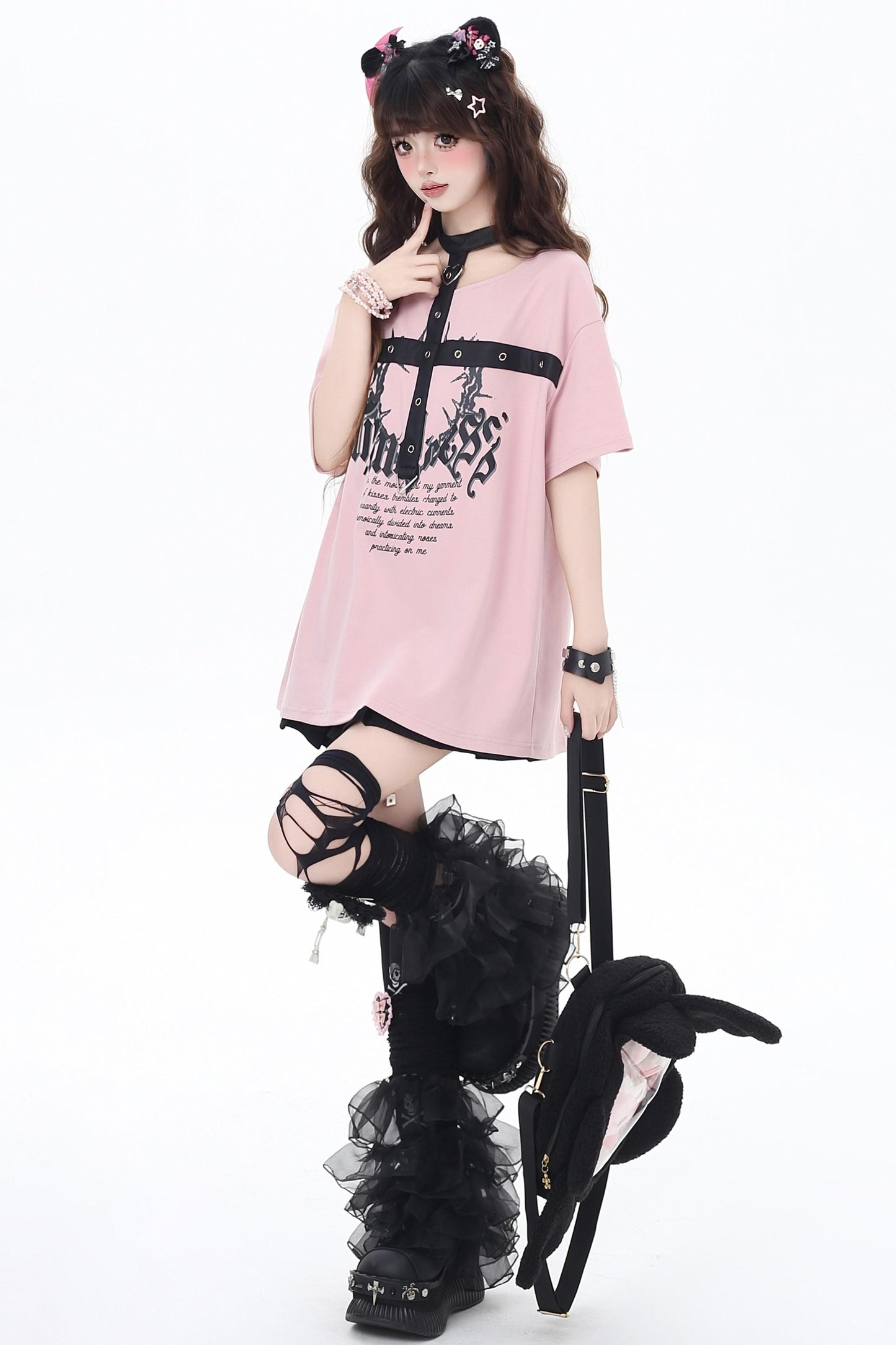 Summer Leather Button T-Shirt