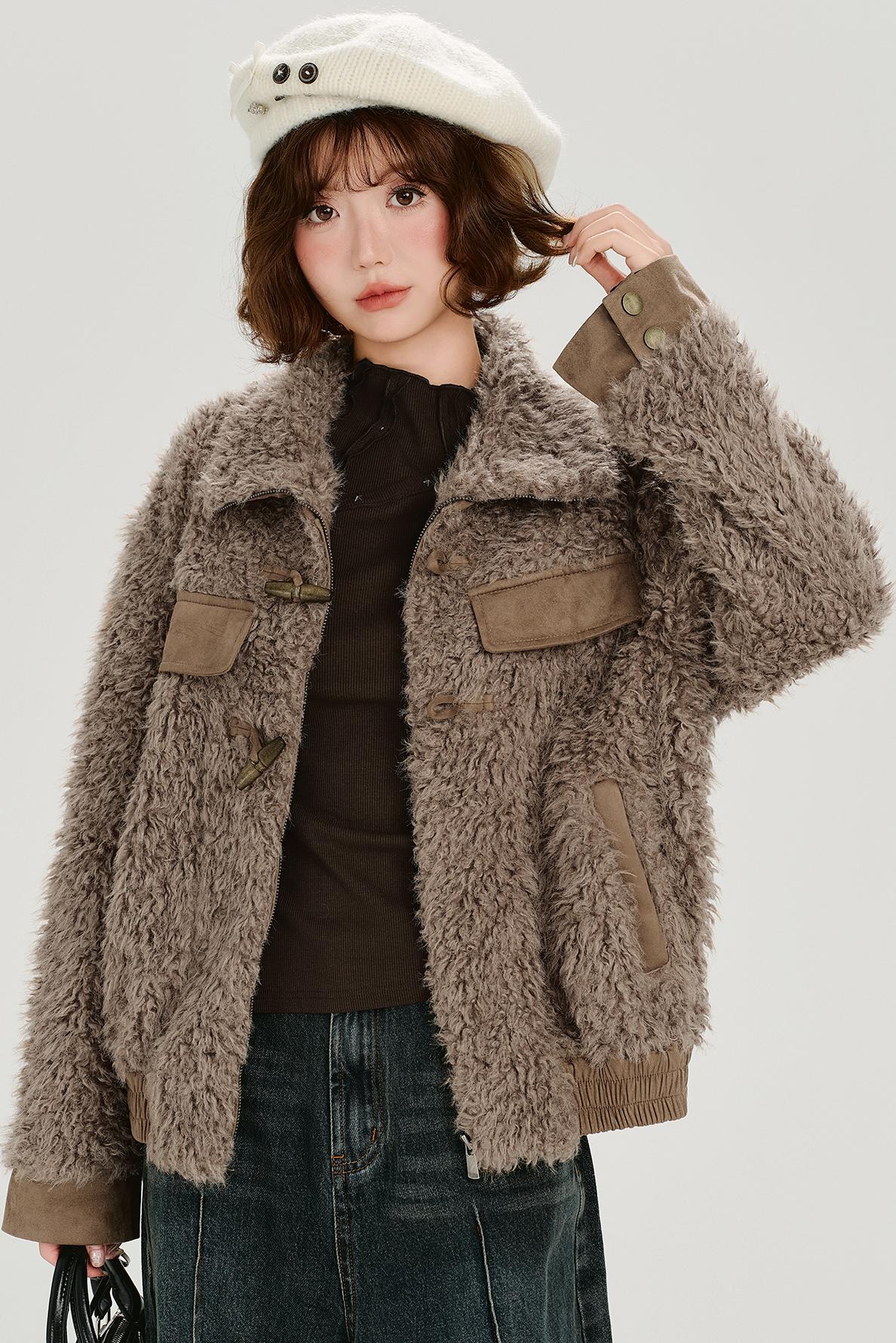 ヴィンテージラペルプラッシュホーンボタンジャケット