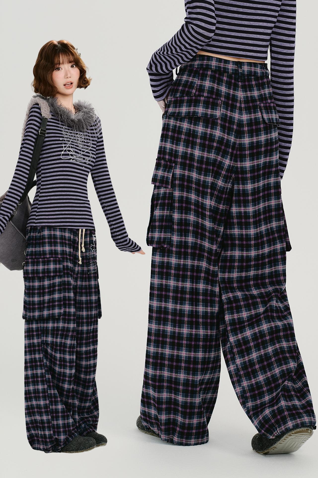 アメリカンレトロプラッドパンツ