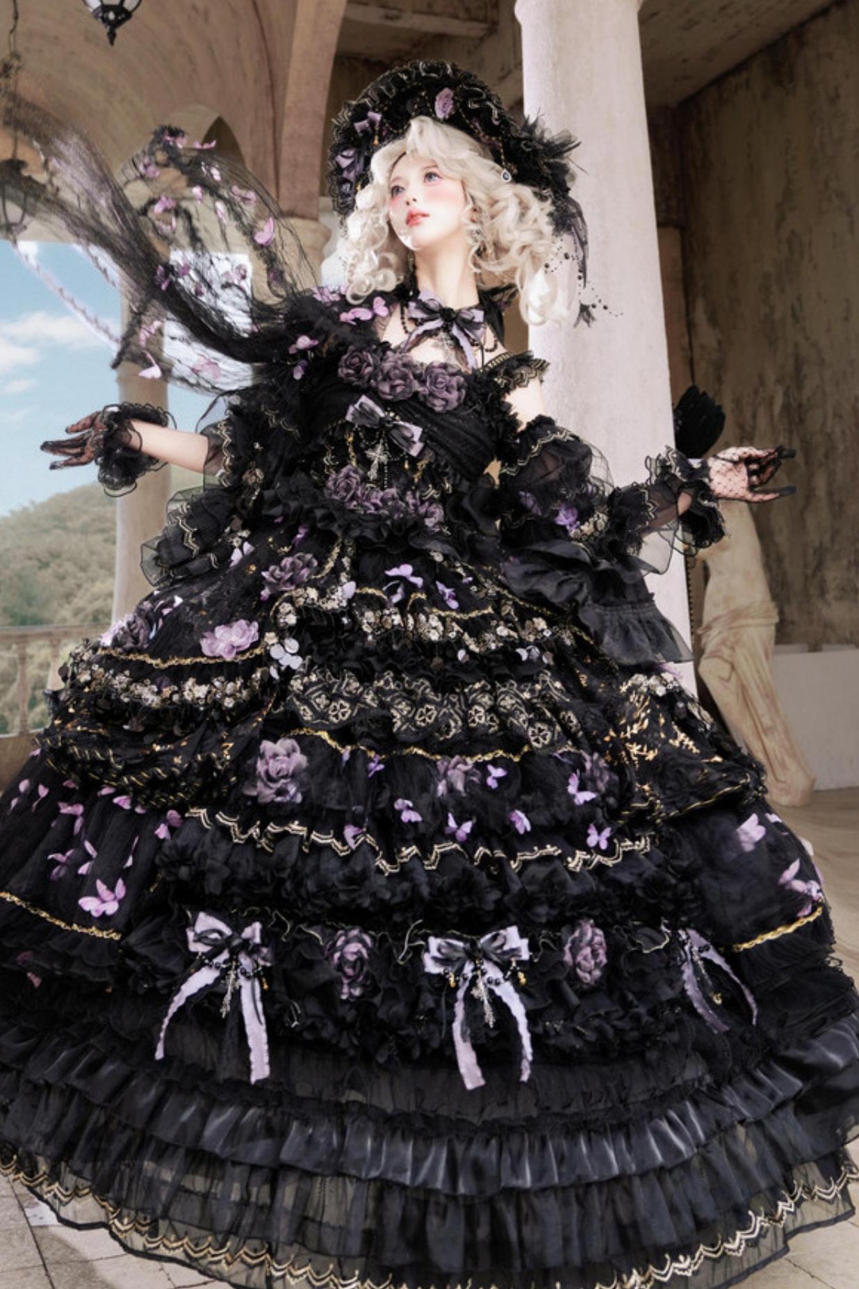Abito lolita da principessa Farfalla di mezzanotte