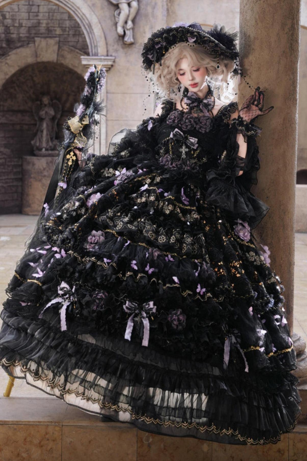 Abito lolita da principessa Farfalla di mezzanotte