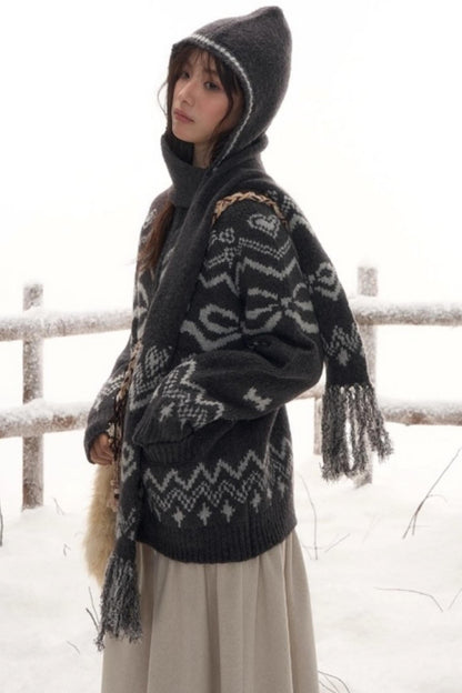 パピージップカーディガン+ハットスカーフ