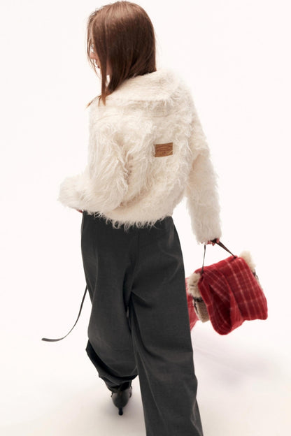 White Loop Yarn Cardigan