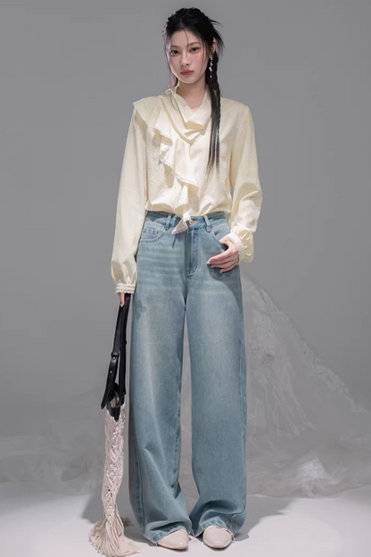 レモンイエローフラッフルブラウス