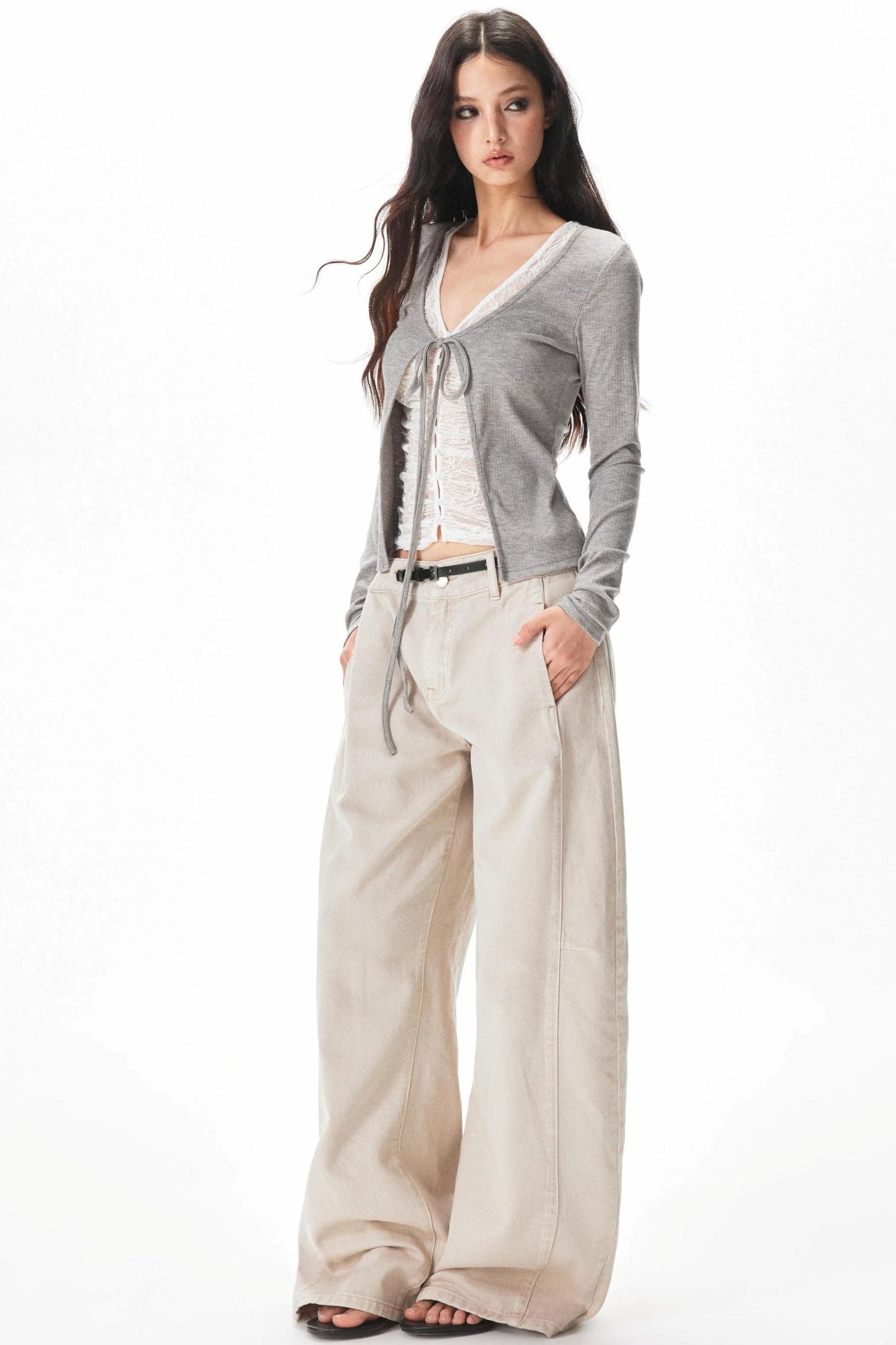pantalón cargo lavado retro color albaricoque