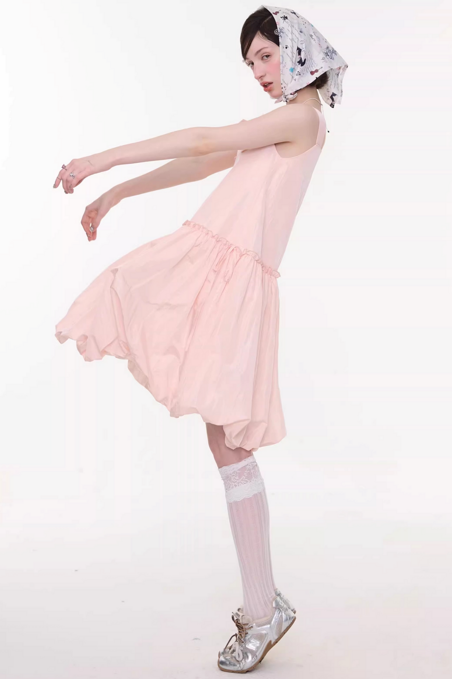 Ribbon Sweet Balloon Camisole Dress