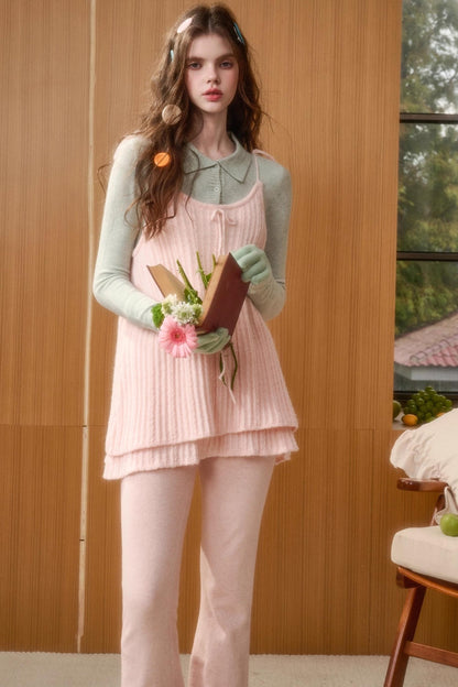 レトロスイートトップス+スリムパンツ