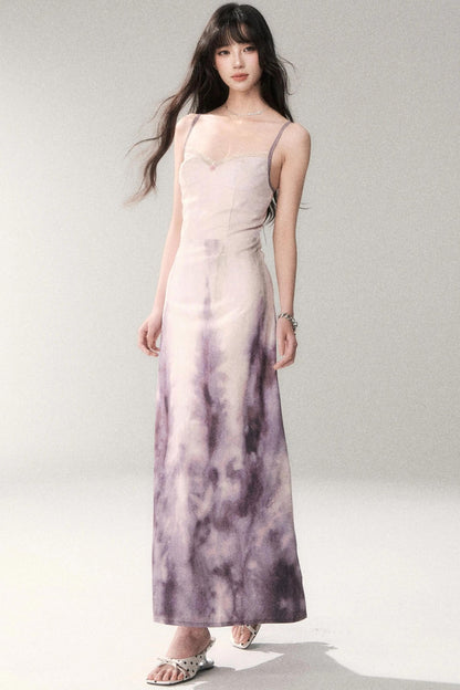 Lila-Abendbrise-Kleid