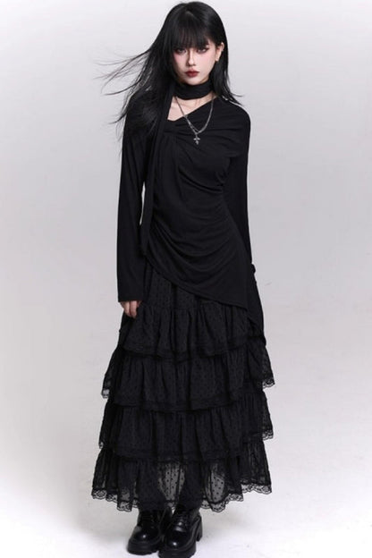 ブラックゴシックロングスリーブトップ