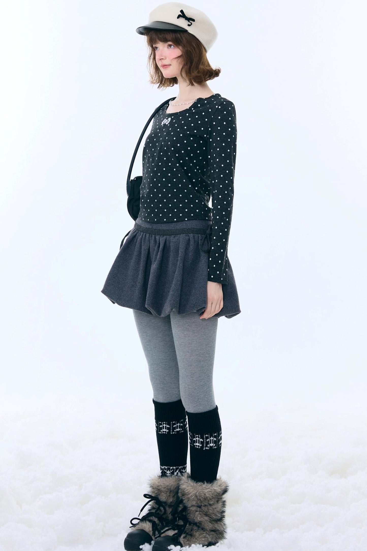 Polka Dot Chain Knit Top