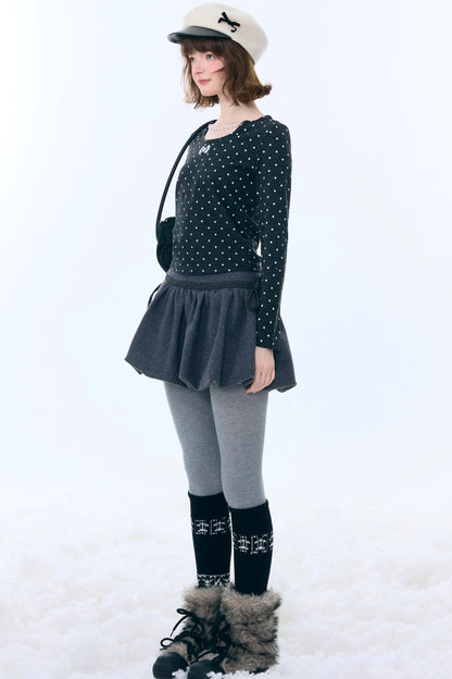 Polka Dot Chain Knit Top