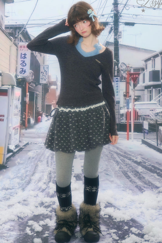 ボウホルターニットトップ