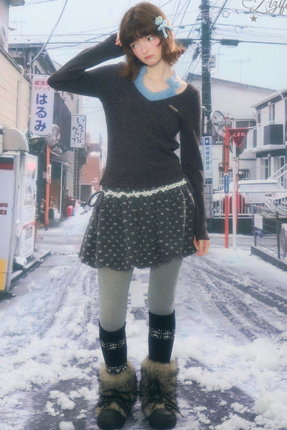 ボウホルターニットトップ