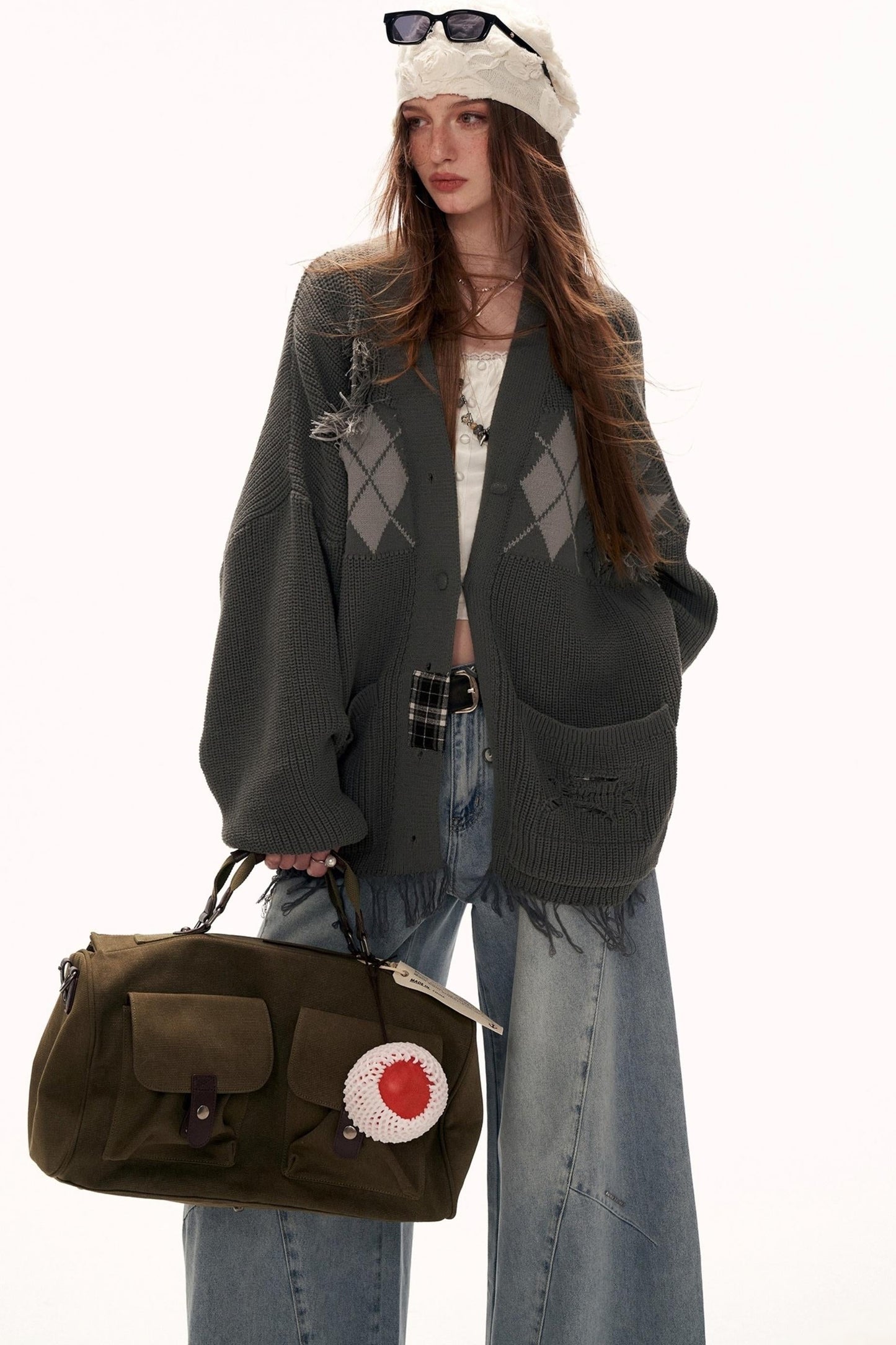 Patchwork Tassel Knit