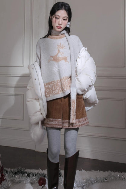 コーデュロイステッチショートパンツ