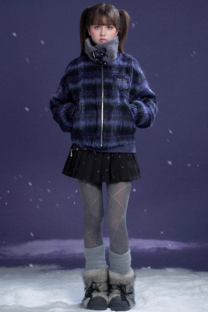 Check High Neck Jacket