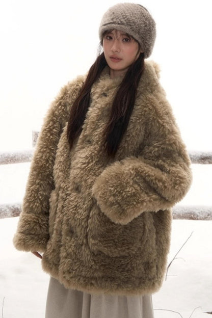 リバーシブルスエードファーコート