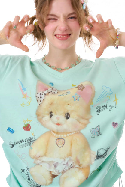 Gummy Bear V-Neck Top