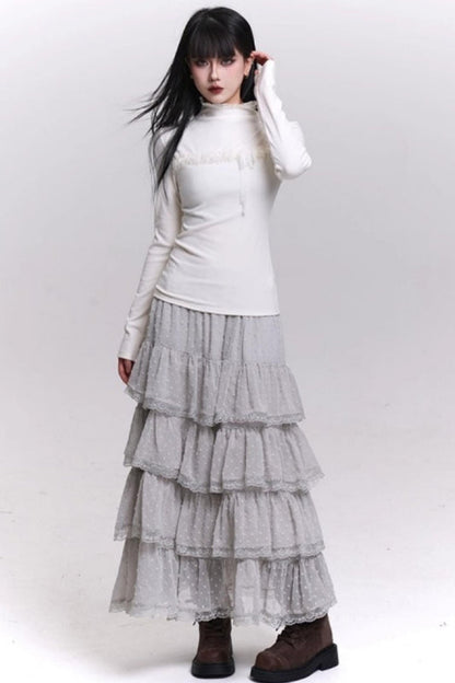 フェイデッドグレーリブドトップ