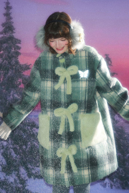 レトロプレイドウーレンコート