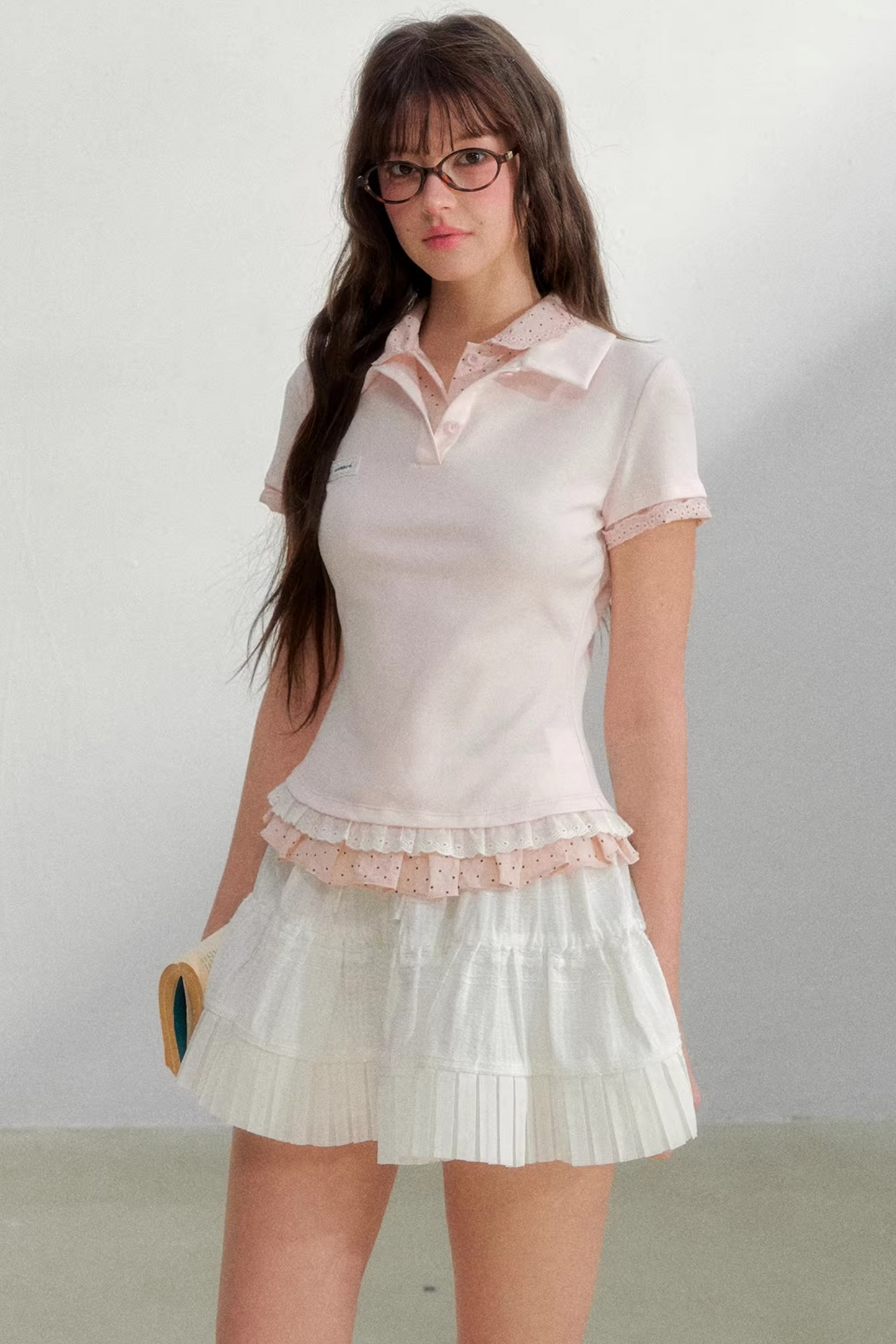 polo de punto con lunares retro