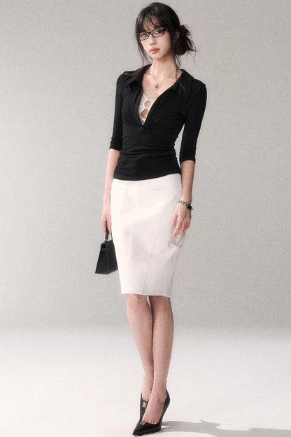 Black Lace Patchwork Top