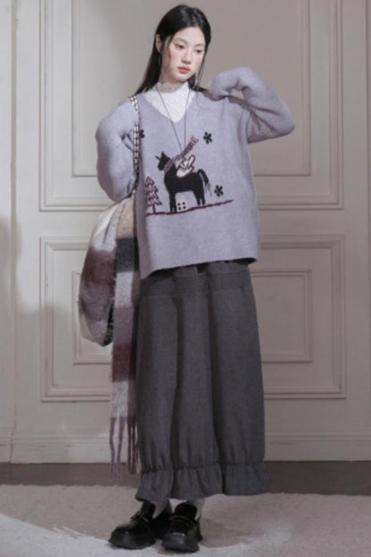 Soft mist wool sweater