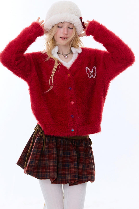 Red Christmas Cardigan Sweater