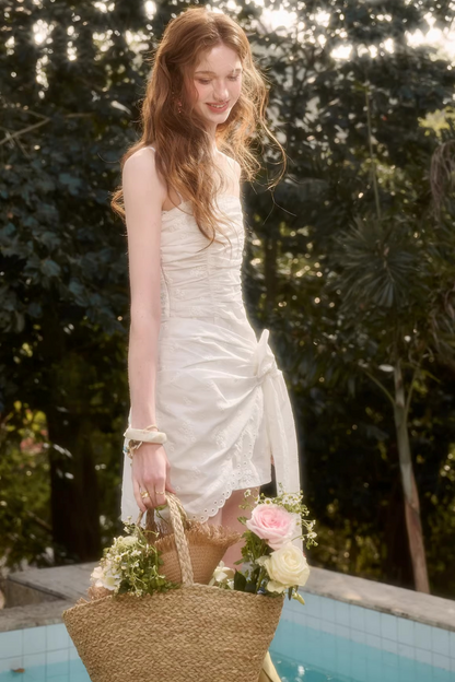 フレンチリボンタイトキャミソールドレス