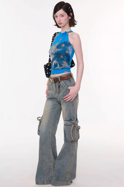 Y2K Star Cat Sleeveless Top