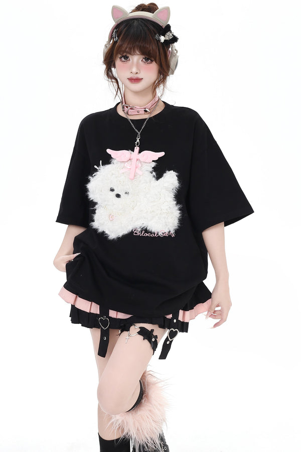 クレイジードッグアップリケTシャツ