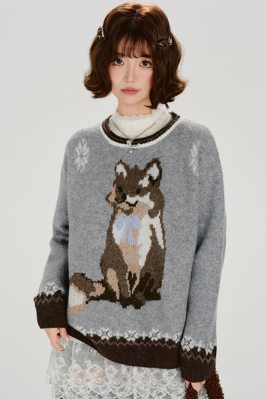 レトロアニマルジャカードセーター