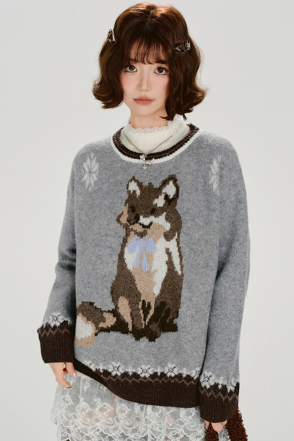 レトロアニマルジャカードセーター