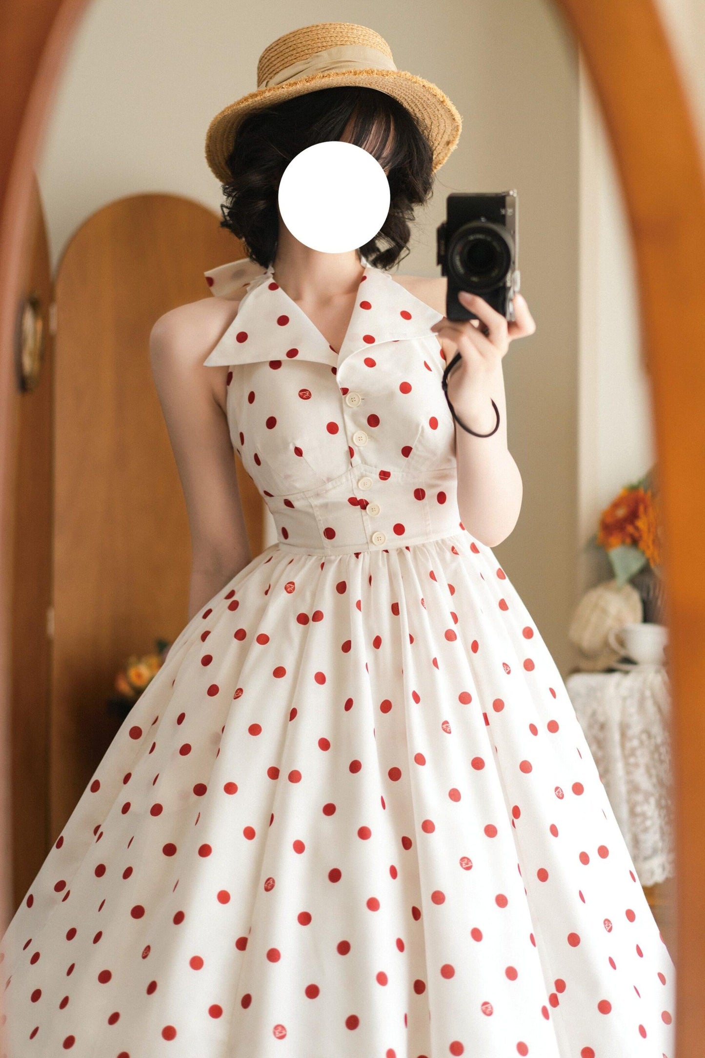 Retro Elegant Halter Neck French Flare Dress