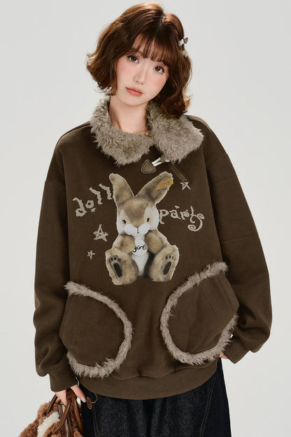 アニマルレトロフリーススウェット