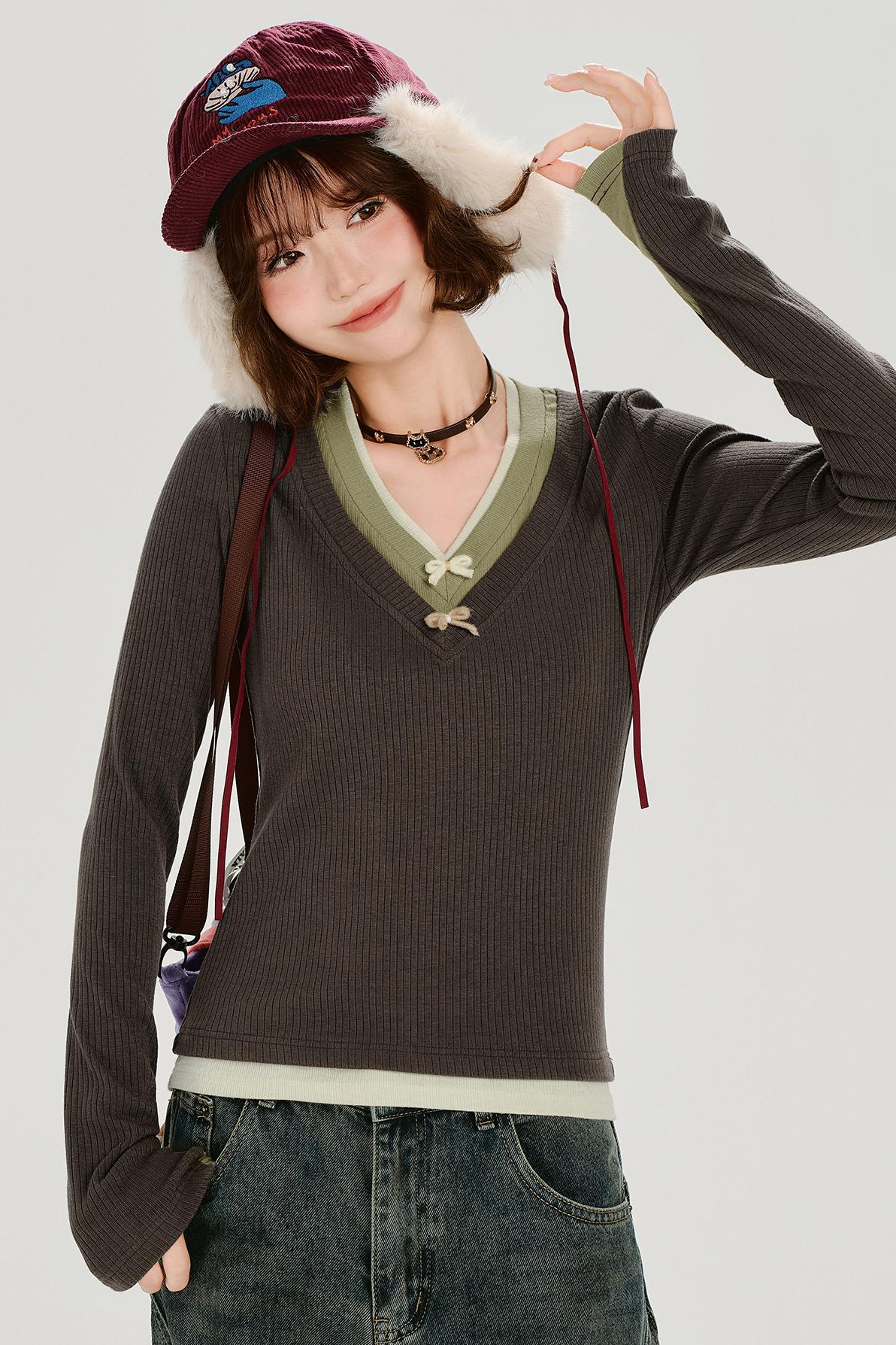 レトロロングスリーブドトップス