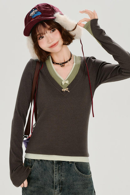 レトロロングスリーブドトップス