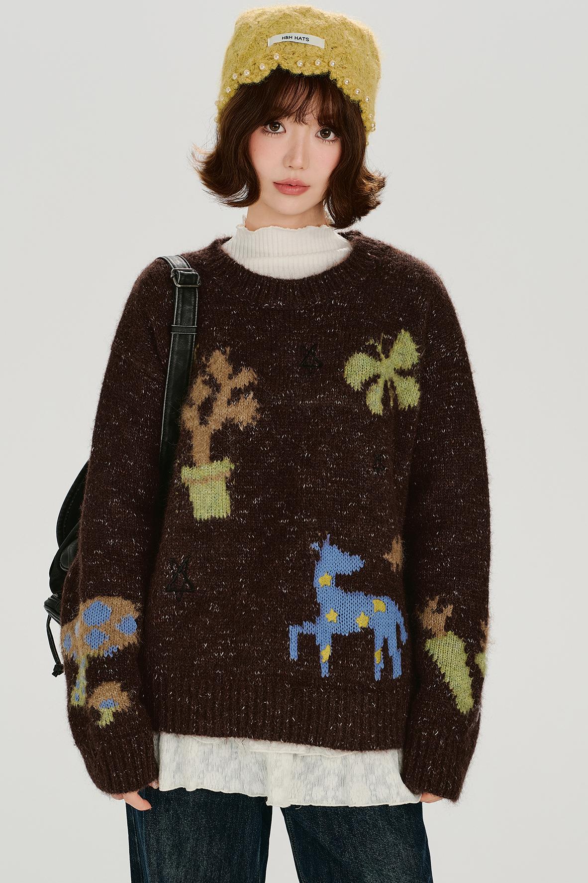 レトロアニマルセーター