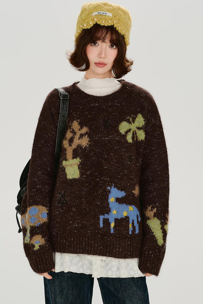 レトロアニマルセーター