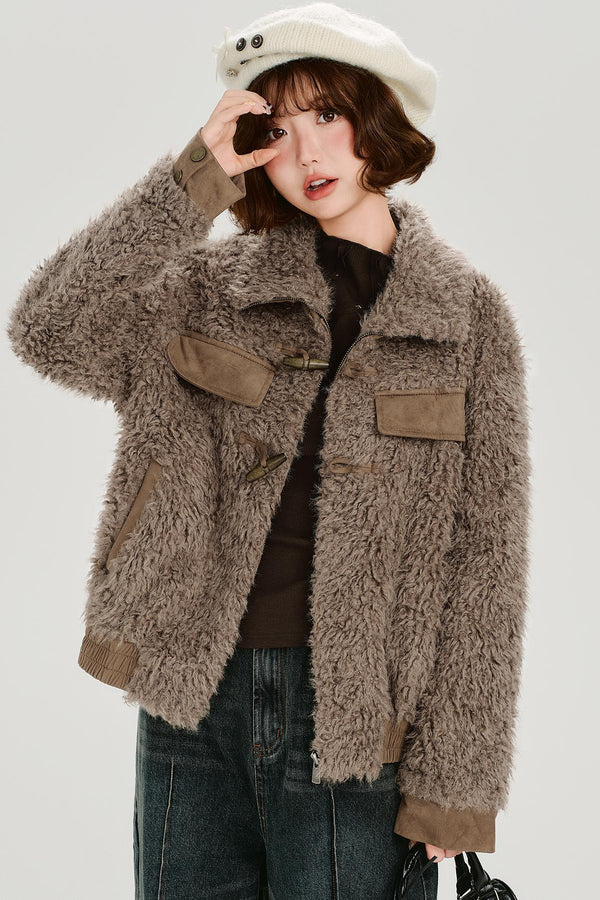 ヴィンテージラペルプラッシュホーンボタンジャケット