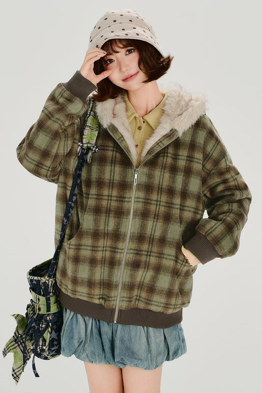 レトロモードチェックジャケット