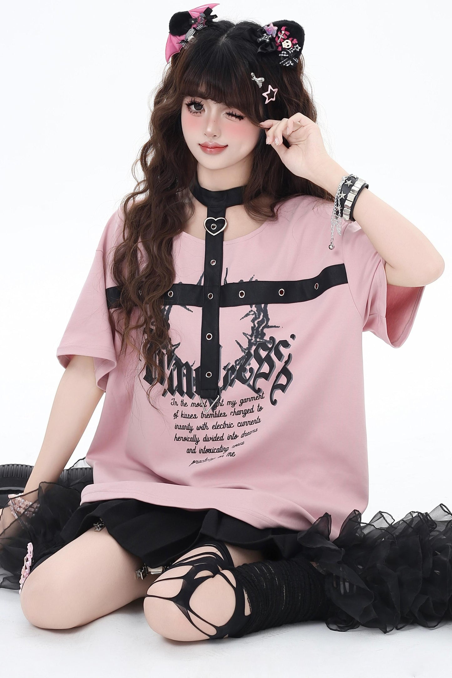 Summer Leather Button T-Shirt