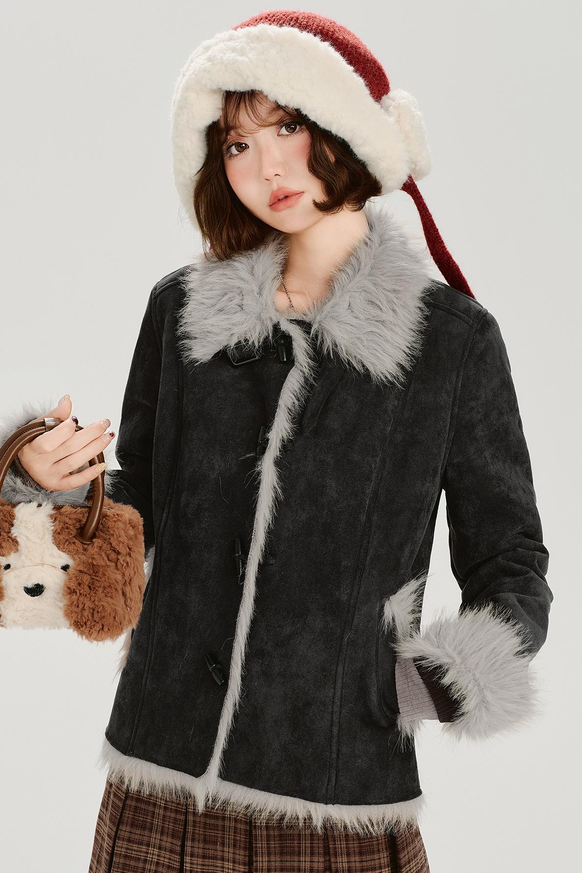 ダークファースエードプラッシュジャケット