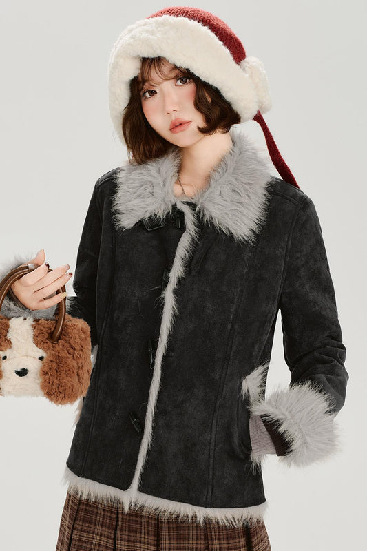 ダークファースエードプラッシュジャケット