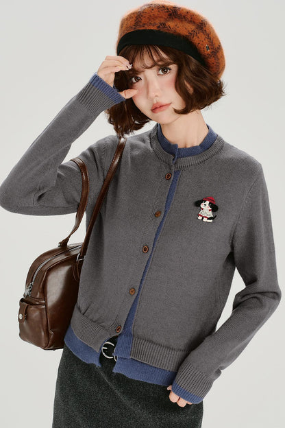 レトロスプライシングニットカーディガン