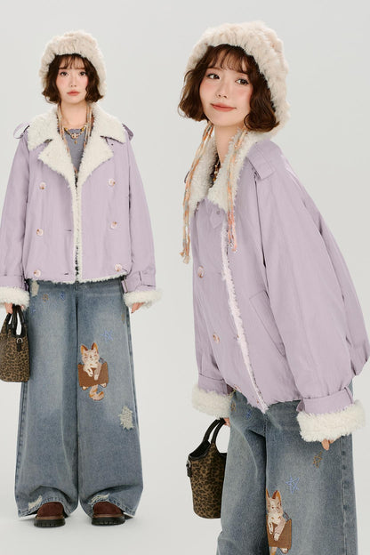 アメリカンレトロラペルコットンジャケット