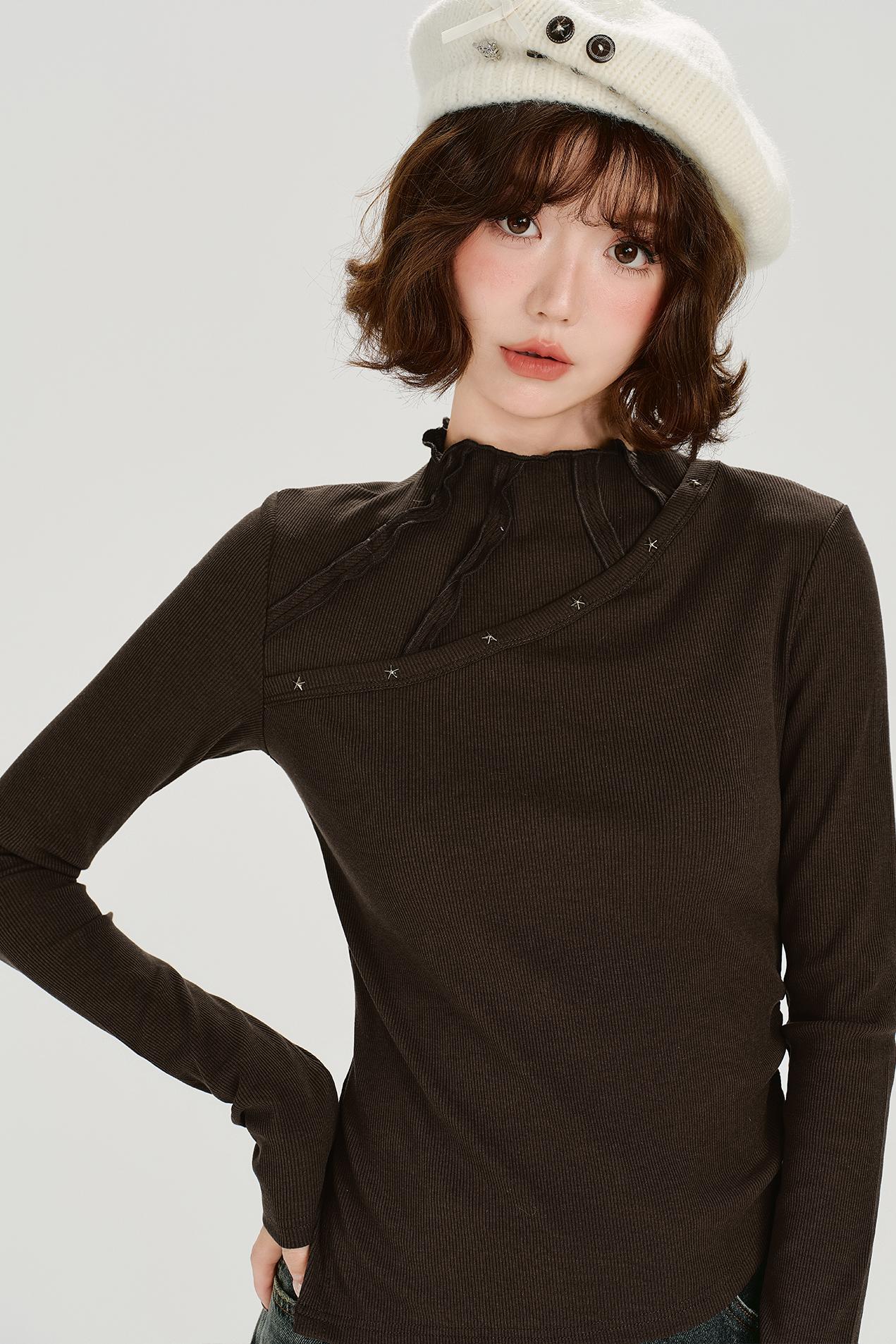 レトロラッフルドエッジトップス