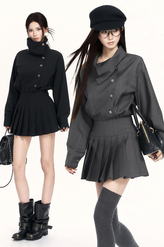 レトロプリーテッドコミュータードレス