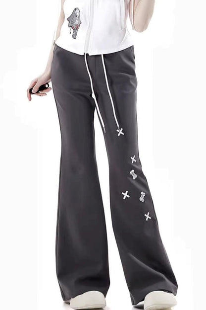 Star Flared Long Pants